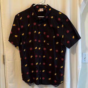 Deadpool/taco-Marvel Black and Red Casual Button Down Shirt